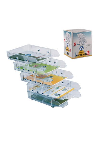 Ark رف مستندات متحرك شفاف مكون من 5 طبقات