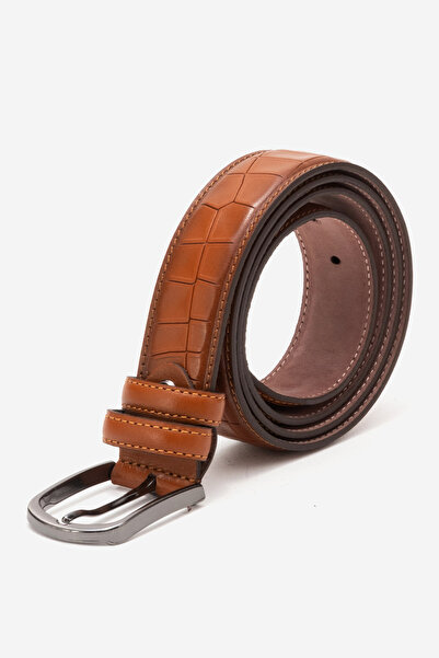 Dericlub Curea clasică pentru bărbați din piele naturală de crocodil de 3,5 c...