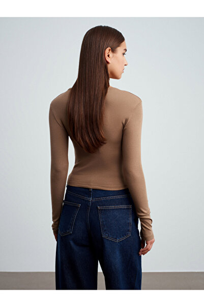 Dilvin 31442 Long Sleeve Snap Fastener Top-Vizon