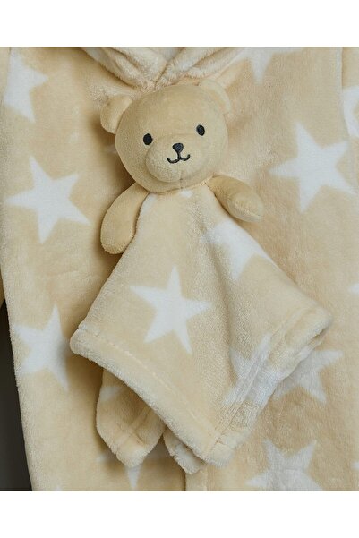 R&B Ivory Boy's Patterned Hooded Sleepsuit