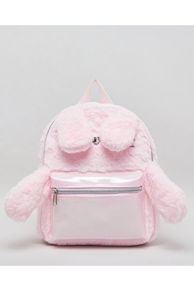 R&B Pink Girl's Furry Backpack