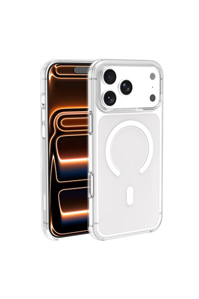 zore iPhone 17 Pro Kılıf SENK Wireless Şarj Özellikli Şeffaf Orjin Kapak - Şe...