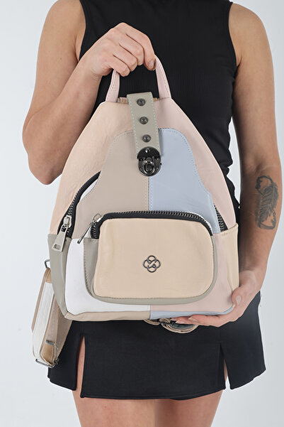 Erzeno Genuine Leather a Quality Women's Multi-Colored Backpack |   Leather Backpack