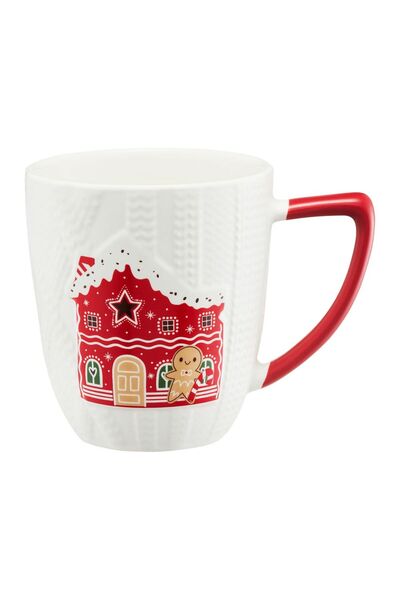 Ambition House Scarf Modern Mug, Porcelain, 420 ml, Multicolor