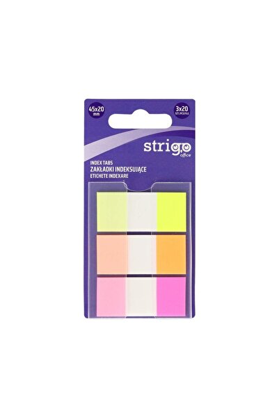 Strigo Etichete Indexare 3x20 file, culori Neon, 45x20mm