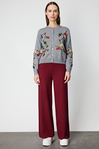 ON Crew Neck Embroidered Knitwear Cardigan