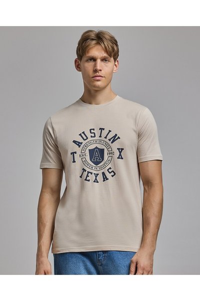 R&B Printed T-Shirt with Crew Neck and Short Sleeves