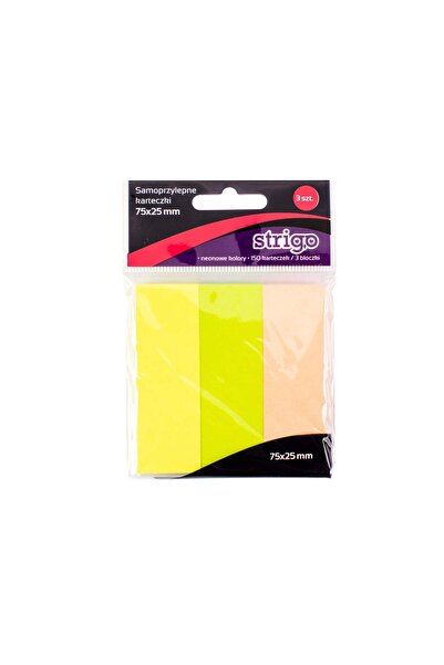 Strigo Лепящи се листчета 4 броя 75X25 мм 150 листа неонови
