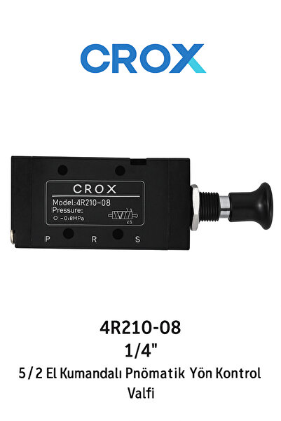 Crox 4R210-08 1/4” 5/2 El Kumandalı Pnömatik Yön Kontrol Valfi