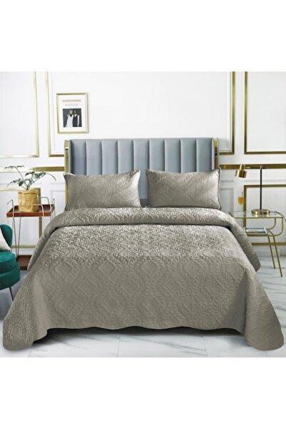 MHR Quilted bedspread set, 3 pieces, 220x240 cm, Gray
