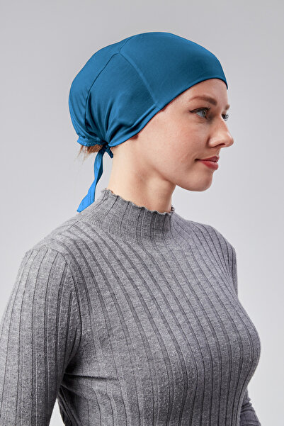 Sonbaharmoda Women's Hijab Lycra Combed Cotton Seamless Non-Slip Plain Laced Bonnet