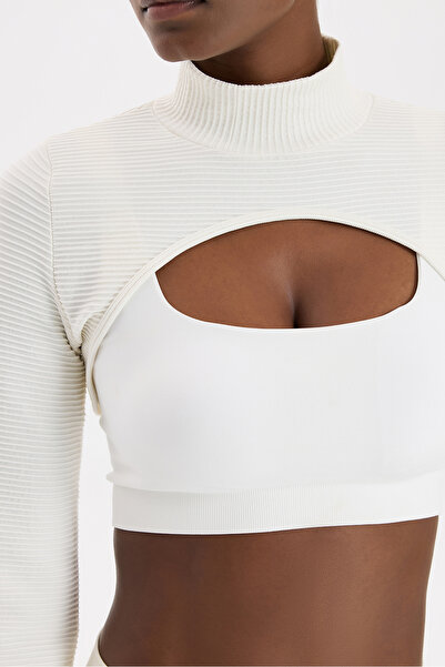 COMEUP U-Neck Thick Strap Padded Sports Bra Off-White