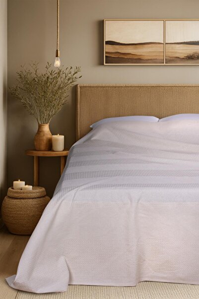 Menderes Home Cotton Collection Single Bedspread Ecru