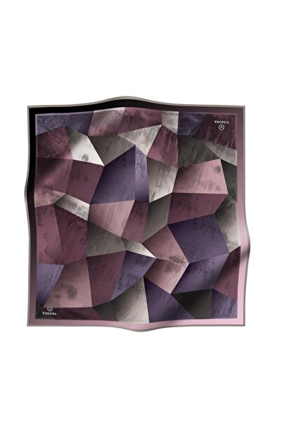 Vissona 57% ΜΕΤΑΞΟΥΡΕΟ 43% ΒΙΣΚΟΝΙΝΟ Μετάξι Τουίλ με γεωμετρικό σχέδιο λιλά -...