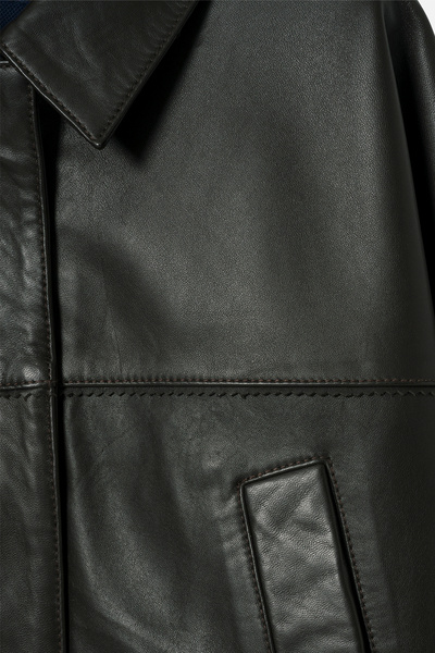 Dericlub Wm053 Crop Real Leather Women's Coat Brown