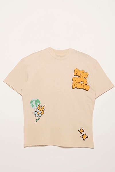 FOR YOU MODA Bedrucktes T-Shirt in der Farbe „Verblasster Stein“