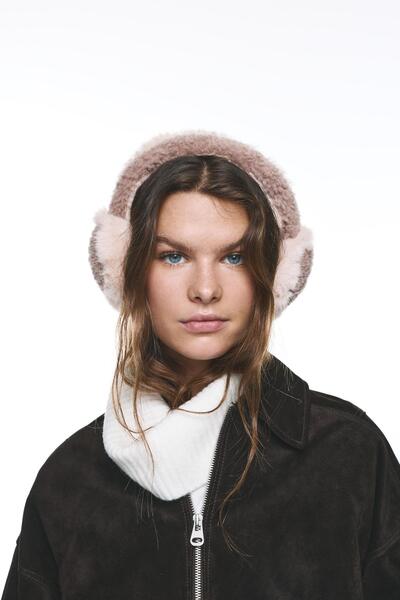 Pull & Bear Kontrast suni kürk kulaklık