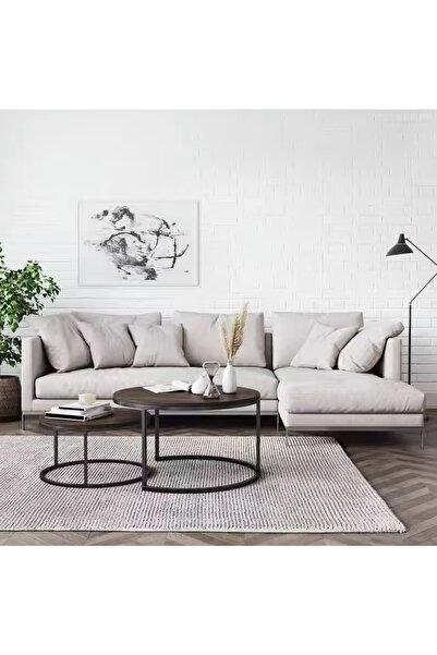 KEKE 2 Round Coffee Table With Metal Frame