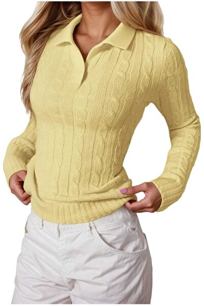 youknitwear you Riviera 100% Cotton Polo Neck Women's Sweater