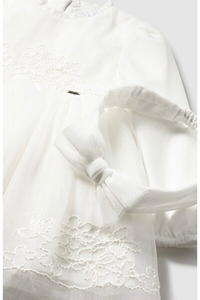 MAYORAL Baby embroidered tulle ceremony dress