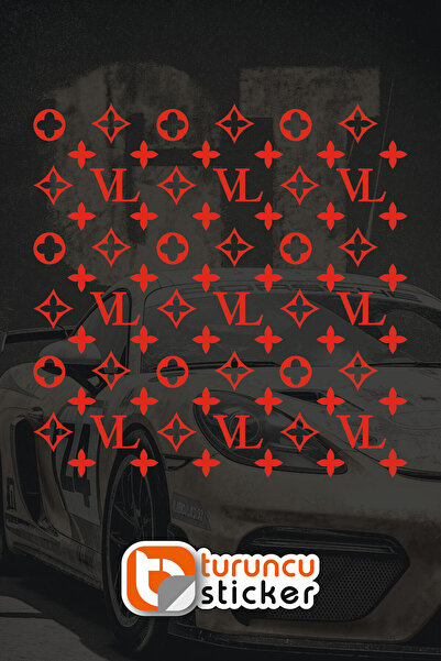 Turuncu Sticker VL Desen Kaplama Sticker Etiket 25x25 Cm - Araç -Motor - Lapt...