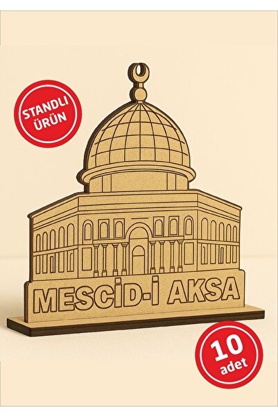 birlazer 10 Adet Mescid-i Aksa Ahşap Boyama Aktivite Anaoklu Dini Etkinlik