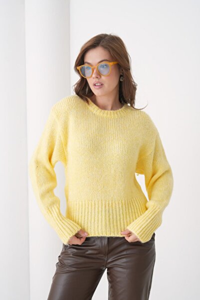 Miss Allos Women's Crew Neck Long Sleeve Knitwear Sweater