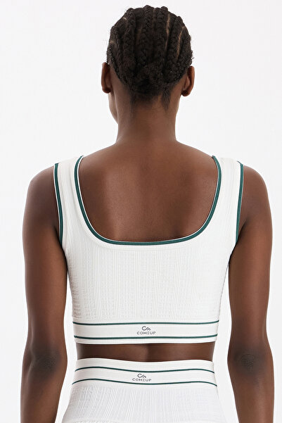 COMEUP Stripe Striped Sports Bra Off-White