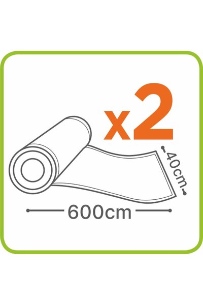 LAICA Vacuum sealing rolls for food, 40 cm x 600 cm, VT3515, 2 rolls