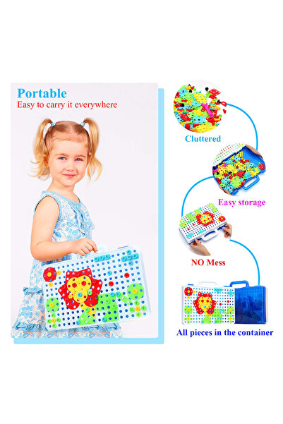 Simply Joy Interactive educational drill toy set, 237 pieces, gift for children 3-10 years