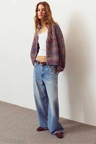 Pull & Bear Fitilli örgü space dye hırka