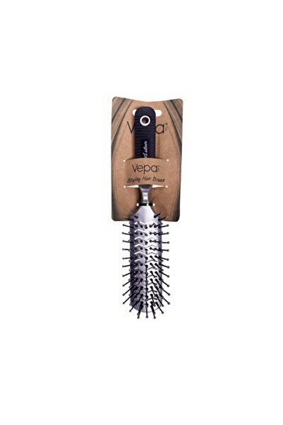 Vepa Silver Hair Brush | Gray & Black | S-345