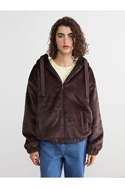 LC Waikiki Xside Hooded Oversize Women's Plush Jacket