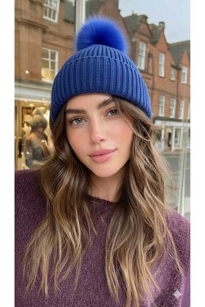 LAGRANZE Women's Softtouch Pompon Beanie