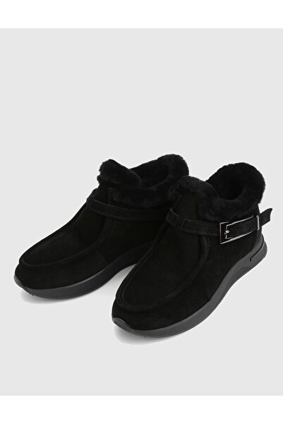 İLVİ Gyles Genuine Suede Leather Black Women's Boots