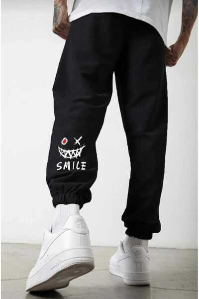 Le Vion Unisex φούτερ παντελόνι jogger με στάμπα χαμόγελου