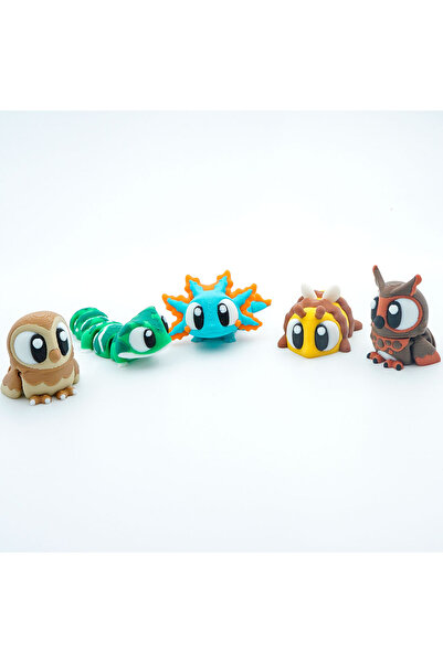 OEM Set of 5 Articulated Mini Figures, 3D, Flexi Minizz, V5