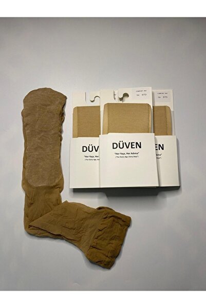 DÜVEN 3 Pack Comfort Cotton Sole Skin Knee-Length Pant Socks