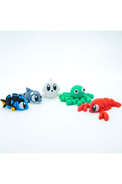 OEM Set of 5 Articulated Mini Figures, 3D, Flexi Minizz, V4