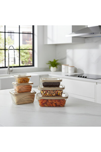 MUF HOME 6-Piece Storage Container Set Bpa-Free Food Storage Box Premium Lid Airtight Lid - Total 4.9 Liters