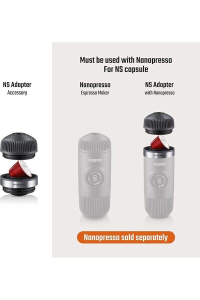 Wacaco Nanopresso NS-Adapter — Adapter for Nanopresso, Compatible with NS/Nespresso Capsules