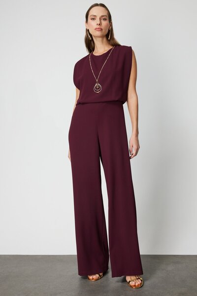 Mi Pret a Porter Mi Arkası Bağcıklı Kolye Detaylı Kolsuz Tulum