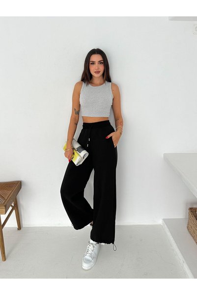 gozdefashion Women's 3 Thread Sweatpants with Stoppers