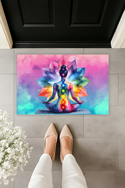 Dormot Modern Digital Printing Colorful, Seven Chakra Yoga Door Front Mat 70X...