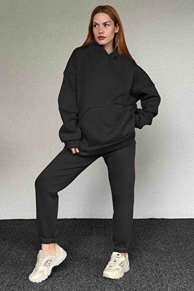 YAKAMEL طقم بدلة رياضية نسائية مكونة من بغطاء رأس قطع من القماش المطاطي ذو ال...