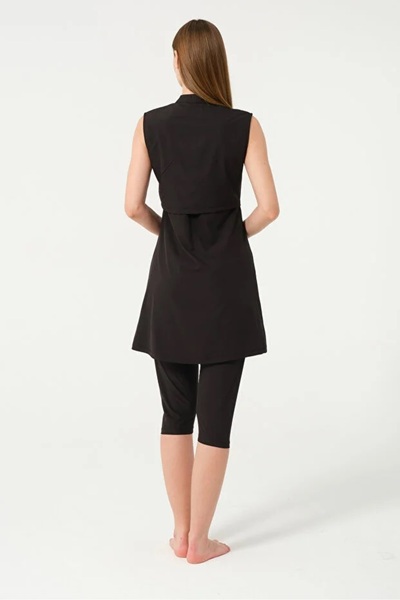 TESMAY Sports Lycra Quick Drying Fabric Half Zippered Strap Tights Women's Swimsuit