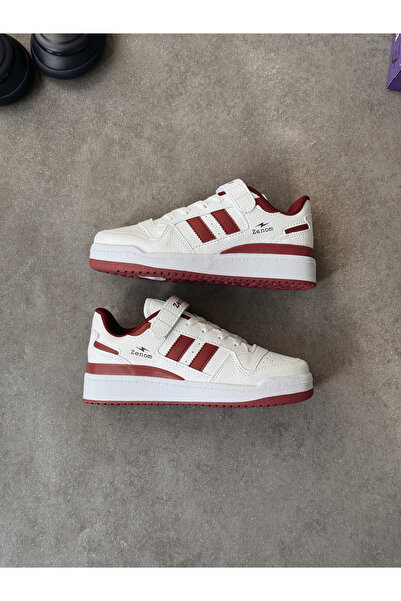 Zenom White Burgundy Forum 0.1 Sneakers
