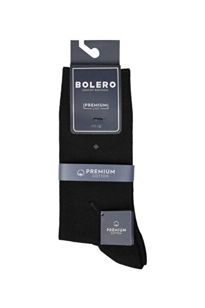 Bolero Erkek Premium Dikişsiz Pamuk Çorap Siyah Küçük Baklava Desen