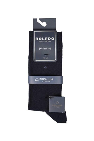Bolero Erkek Premium Dikişsiz Pamuk Çorap Lacivert Küçük Baklava Desen