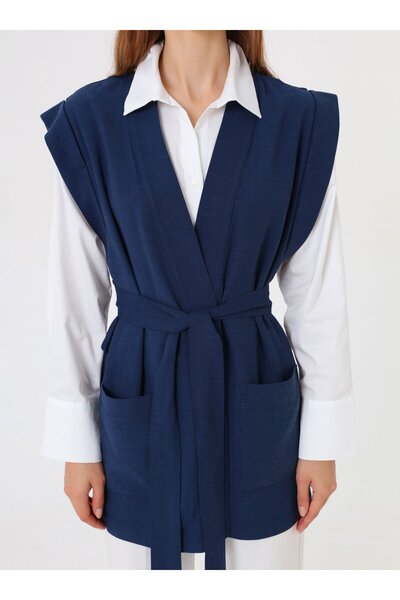 Benin Tie-Up Vest - Navy Blue - Exclusive